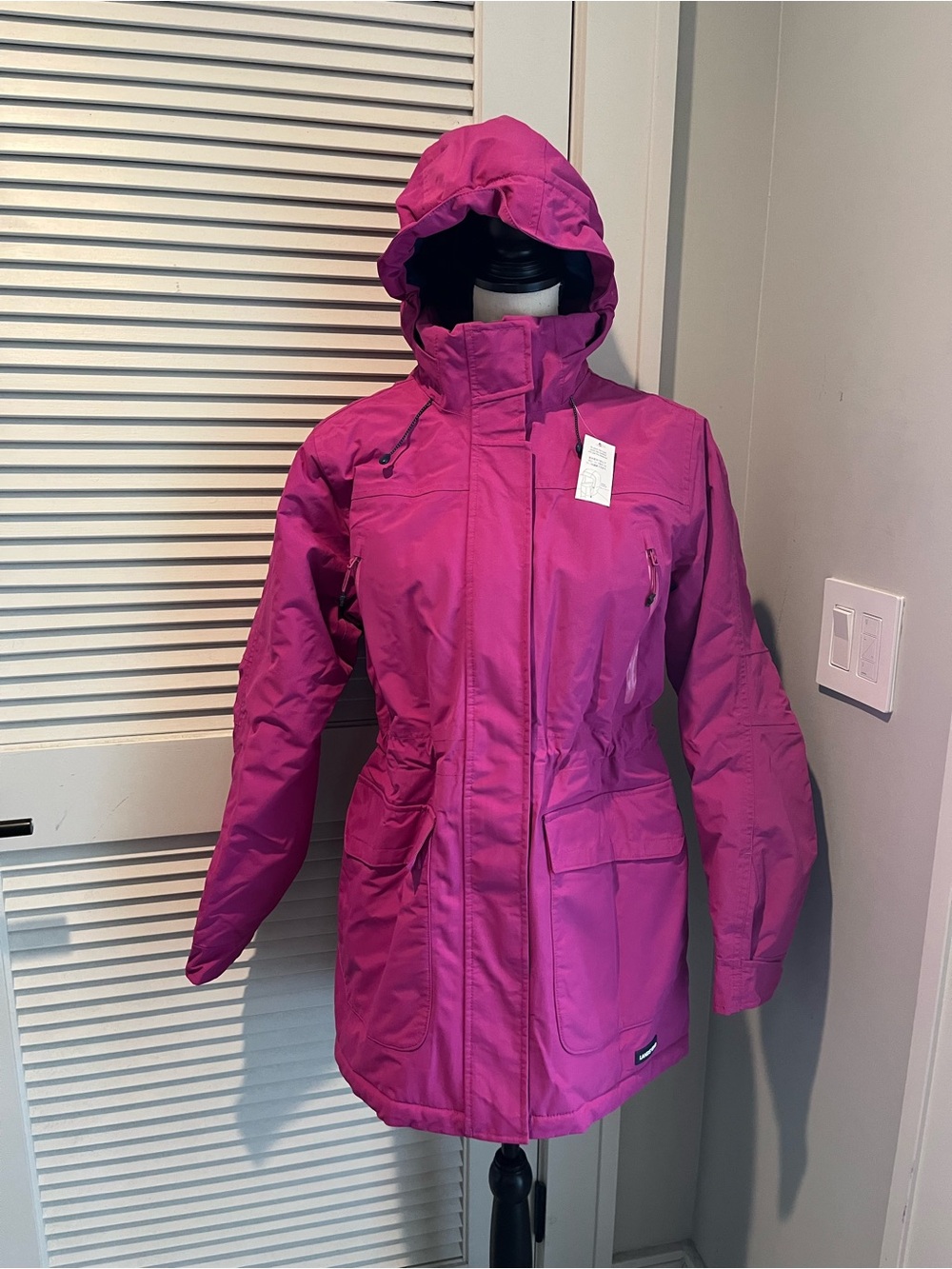 Lands' End Women's Hooded Ski Jacket - Bright Pink
